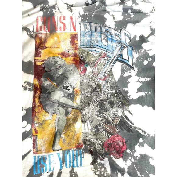 Guns N Roses Tie Dye Bleached Tee Distressed XL - Picture 8 of 9